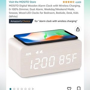 Wireless charging alarm clock